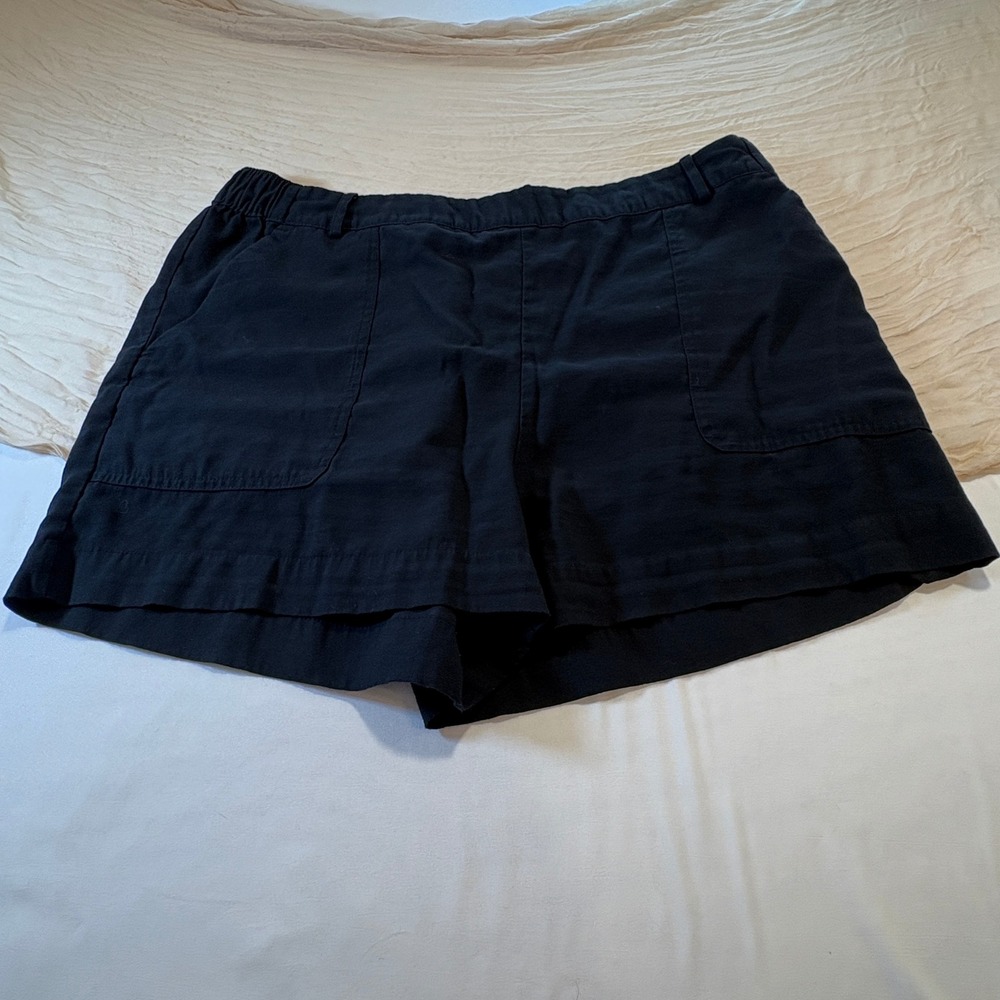 A new Day Womens Black Sailor Shorts Nautical Pockets Pull On‎ Size XXL NWOT